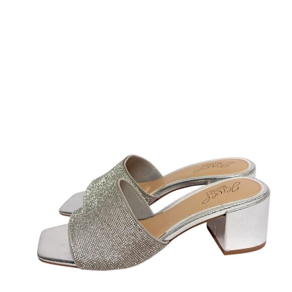 JEWEL BADGLEY MISCHKA HARLYN BLOCK HEELED MULES WITH CRYSTAL VAMP SIZE 7 NEW - Picture 3 of 6